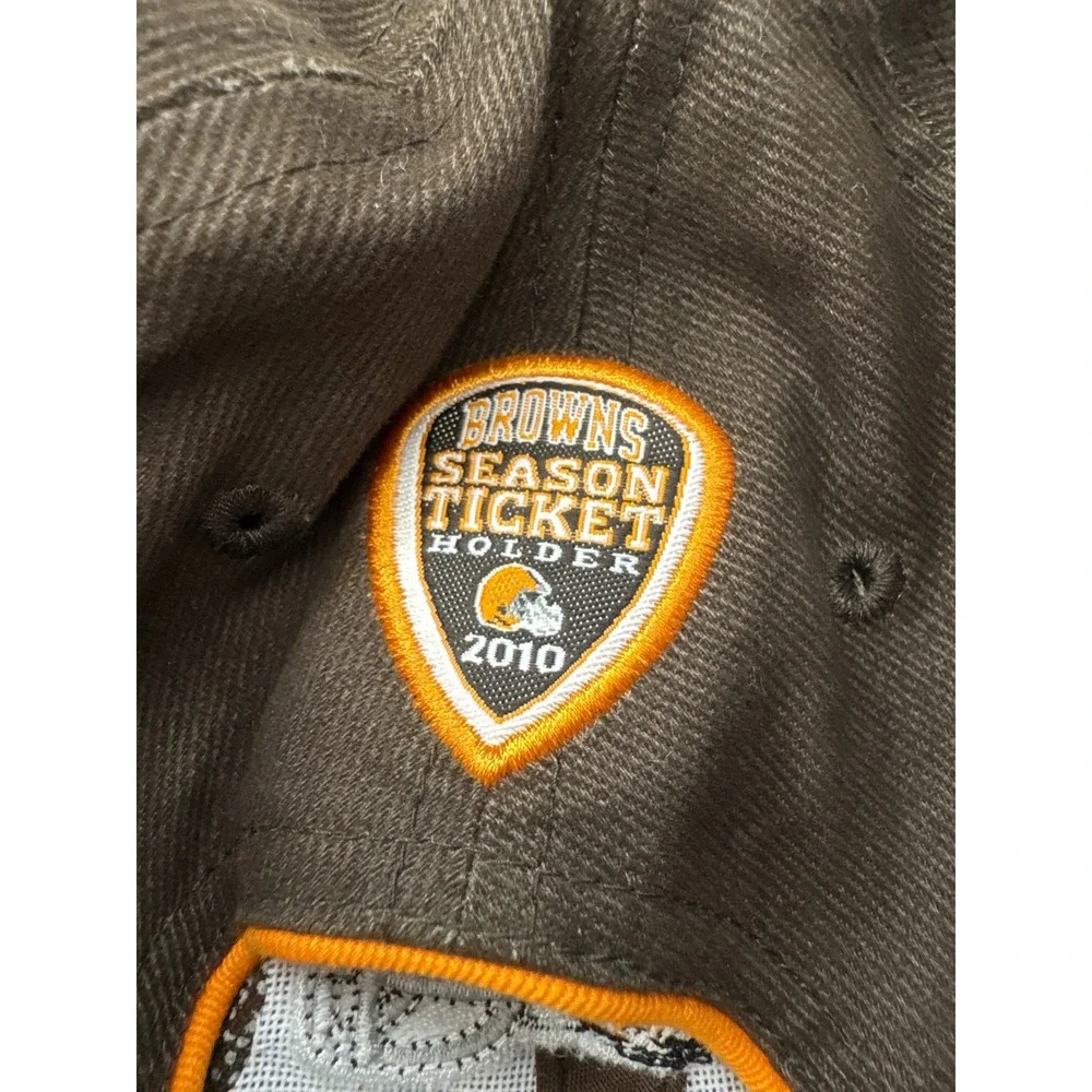 Cleveland Browns Hat Mens Brown Orange 2010 Season Ticket Holder Adjustable Y2K